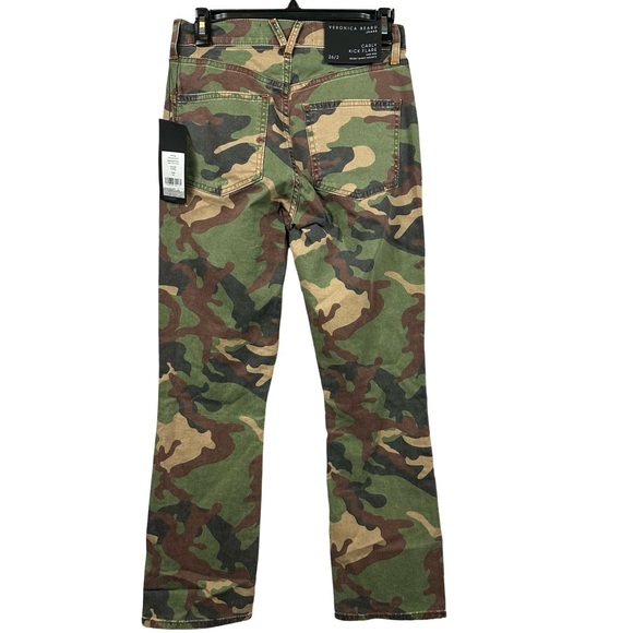 Veronica Beard Jeans Carly Kick Flare Secret Skinny Pockets Green Camo 26/2 NWT - Picture 3 of 10